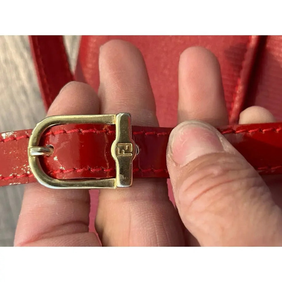 Fendi Red Leather rare handbag purse crossbody vintage - Picture 12 of 16